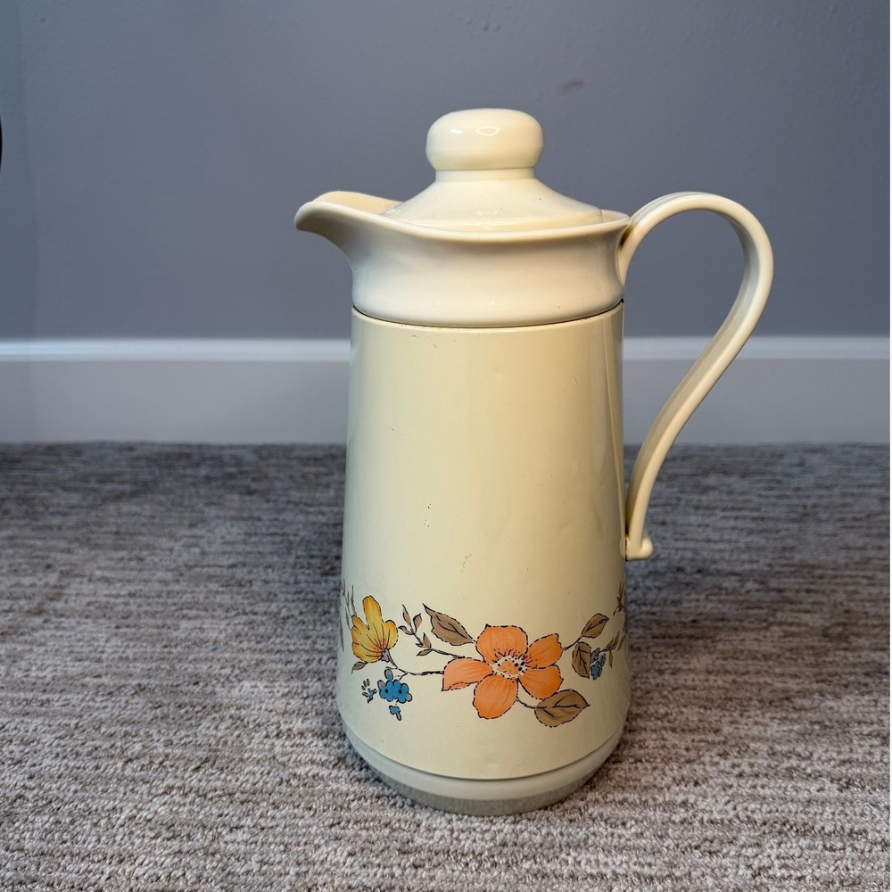 Vintage Himark Gourmet Kitchen Phoenix Thermal Carafe Floral Insulated Pitcher